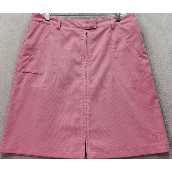 CR by Golf Straight & Pencil Skirt Womens Size 8 Pink Corduroy Zip Front Pockets - Picture 1 of 9